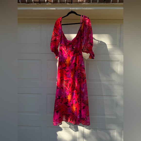 RUNAWAY KARMA MAXI DRESS ORANGE FLORAL Size 10 XL - Picture 6 of 13